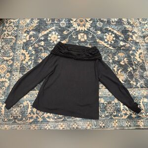 Sigrid Olsen Vintage Black cowl glitter knit  Sweater top